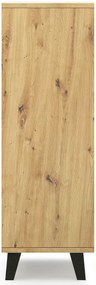 Wysoka komoda na nóżkach z 5 szufladami dąb artisan + biały M0-S86