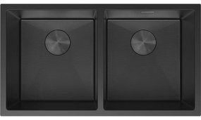 Mexen Binox zlewozmywak stalowy 2-komorowy 800 x 450 mm, czarny HC - 6421802000-70HC