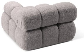 Jasnoszary moduł sofy z materiału bouclé (prawostronny) Bellis – Micadoni Home