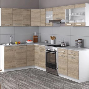 Kuchnia narożna sonoma/biały 270x60x81.6 rick