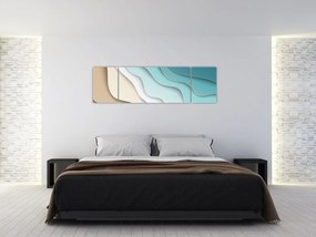 Abstrakcyjny obraz wybrzeża morskiego (170x50 cm)