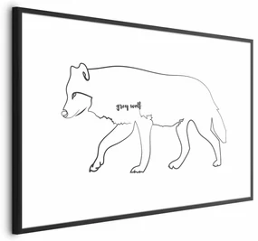 Plakat Wilk 30x21 cm z ramą czarną bez marginesu ARTGEIST B