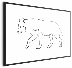 Plakat Wilk 90x60 cm z ramą czarną bez marginesu ARTGEIST B