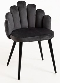 Rcznie aksamitne krzeso z czarnymi nogami