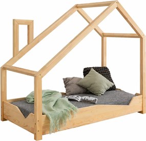 Drewniane łóżko dziecięce domek T2-D31