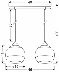 Nowoczesna czarno-złota lampa wisząca - D236-Gris