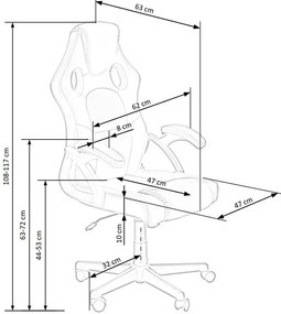 Fotel obrotowy gamingowy czarny + popiel M1-N65