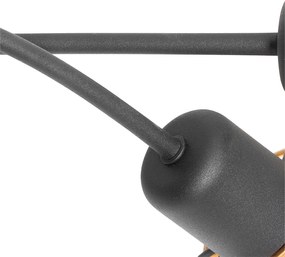 Designerska lampa sufitowa czarna ze złotem 5 świateł - NoudDesignerski Oswietlenie wewnetrzne
