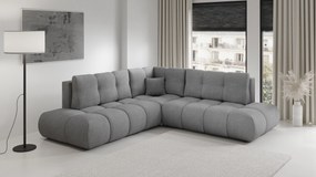 Masseno Narożnik DUCA z funkcją spania i pojemnikiem na pościel Narozniki L, Rozkładana sofa - Szary, FLOW 17