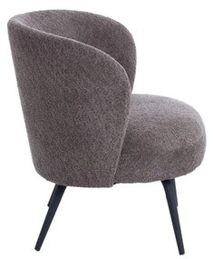Ciemnobrązowy fotel z materiału bouclé Dieyda – Light &amp; Living