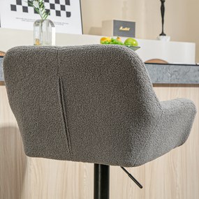 HOMCOM Hokery Barowe 2 w Zestawie w Stylu Retro Regulowane Flock Szary + Czarny