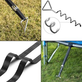 Zestaw kotew do ziemi, 4 sztuk, 42,5x8,5cm, srebrna Monzana