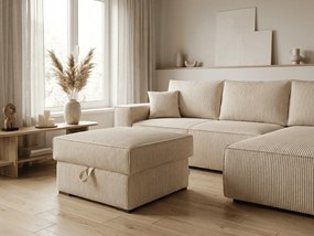 Pufa SMART COSARO XL z miejscem do przechowywania 71x71 cm, kremowy