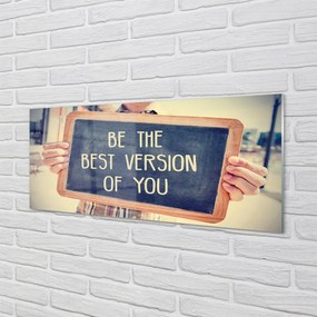 Szklany Panel Drewniana Tabliczka z Napisem