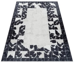 Dywan drukowany antypoślizgowy Fiesta patchwork kremowo-czarny 80 cm x 150 cm