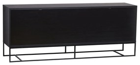 Czarna niska komoda w dekorze dębu 188x75 cm Ende – Woodman