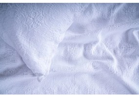 Biały zestaw narzuty na łóżko i poszewki na poduszkę żakardowy 180x240 cm Jacquard – Mila Home Luxury