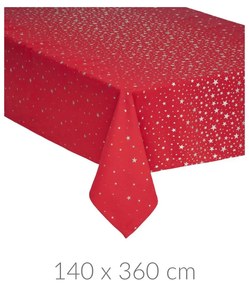 Ozdobny obrus w gwiazdki, 140 x 360 cm