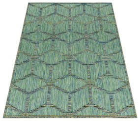 Dywan sznurkowy Bahama 3D romby zielony 80 cm x 150 cm