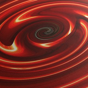 Abstrakcyjny obraz - czerwona spirala (z zegarem) (90x30 cm)