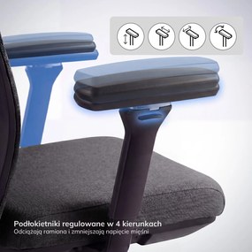 Fotel biurowy ergonomiczny ciemnoszary VECTOR