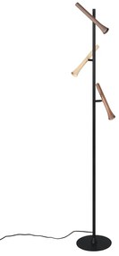 Czarna lampa stojąca LED z metalowym kloszem (wysokość 150 cm) Fiato – Trio