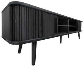 Czarna szafka pod TV w dekorze dębu 178x50x40 cm Rove – Woodman