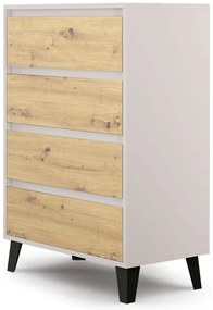 Komoda na czarnych nóżkach kaszmir + dąb artisan D1-L52