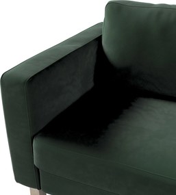 Pokrowiec na sofę Karlstad rozkładaną kolor zielony tkanina połyskliwa, welwetowa