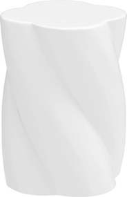 Outsunny Ceramiczny Stołek w Kształcie Spirali, Obciążalność 120kg, Ø33 x 45 cm, Odporny na Warunki Atmosferyczne, Ogrodowy Hoker z Pokrywą, Kolor Biały