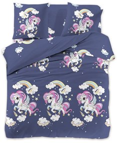 PrzytulneMieszkanie.pl PrzytulneMieszkanie.pl Pościel dziecięca z mikrofibry UNICORN niebieska Rozmiar pościeli: 70 x 80 cm | 140 x 200 cm