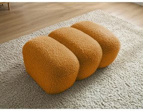 Musztardowy podnóżek z materiału bouclé Hippolyte – Bobochic Paris