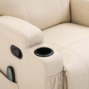 HOMCOM Fotel masujący do relaksu z 5 trybami masażu kremowy wygodny do salonu | Aosom PL