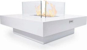 Kominek bioetanolowy stojący Panarea White 70x70x35 do użytku wewnątrz i na zewnątrz