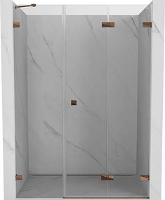 Mexen Lunar-F drzwi prysznicowe składane prawe 135 cm, transparent, różowe złoto - 836S-135-050-60-00-P