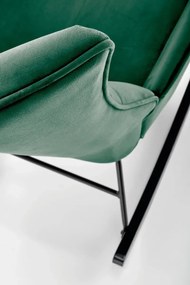 Fotel bujany BAZALTO VELVET zielony HALMAR