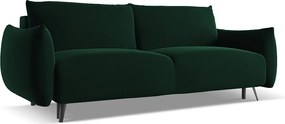 Kanapa 3-osobowa z funkcją spania - z tkaniny welwetowej - butelkowa zieleń - MALIE