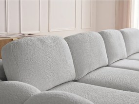 Jasnoszary rozkładany/ze schowkiem narożnik z materiału bouclé (lewostronny/z szezlongiem) Montaigne – Bobochic Paris