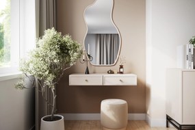 Toaletka wisząca Lorini 100 cm z szufladami - kaszmir / złote uchwyty
