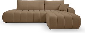 Masseno Narożnik GIOIA z funkcją spania i pojemnikiem na pościel Narozniki L, Rozkładana sofa - Brązowy, LAMBI 4