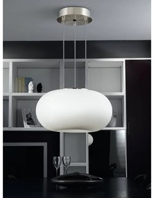 Lampa wisząca w biało-srebrnym kolorze ze szklanym kloszem ø 28 cm OPTICA – EGLO