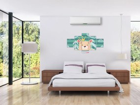 Obraz - Niedźwiadek w lesie (125x70 cm)
