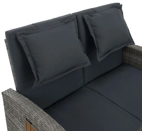 Sofa ogrodowa rattanowa MALORY, szary/naturalny