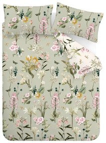 Jasnozielona bawełniana pościel dwuosobowa 200x200 cm Exotic Floral – RHS
