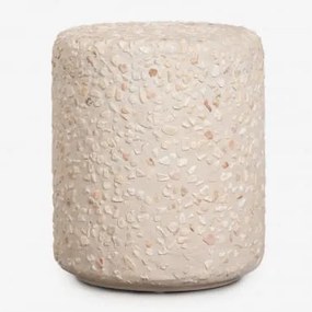 Stolik Nocny Ø35 Cm Z Betonu Elyndra Beżowy Lastryko - Sklum