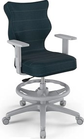 Obrotowe krzesło młodzieżowe Duo Grey rozmiar 6 (159-188 cm) z podnóżkiem