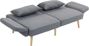 HOMCOM Rozkładana sofa 3-osobowa z regulowanym oparciem podwójne łóżko dla gości do 240 kg szara | Aosom PL