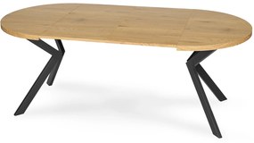 Stół Okrągły Rozkładany LUKAS 100-250 cm Dąb Złoty Nowoczesny Loft