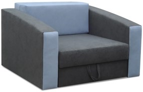 Szaro-niebieski rozkładany fotel amerykanka  - Dorilla 16X