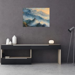 Obraz na szkle - Malowany górski krajobraz (70x50 cm)